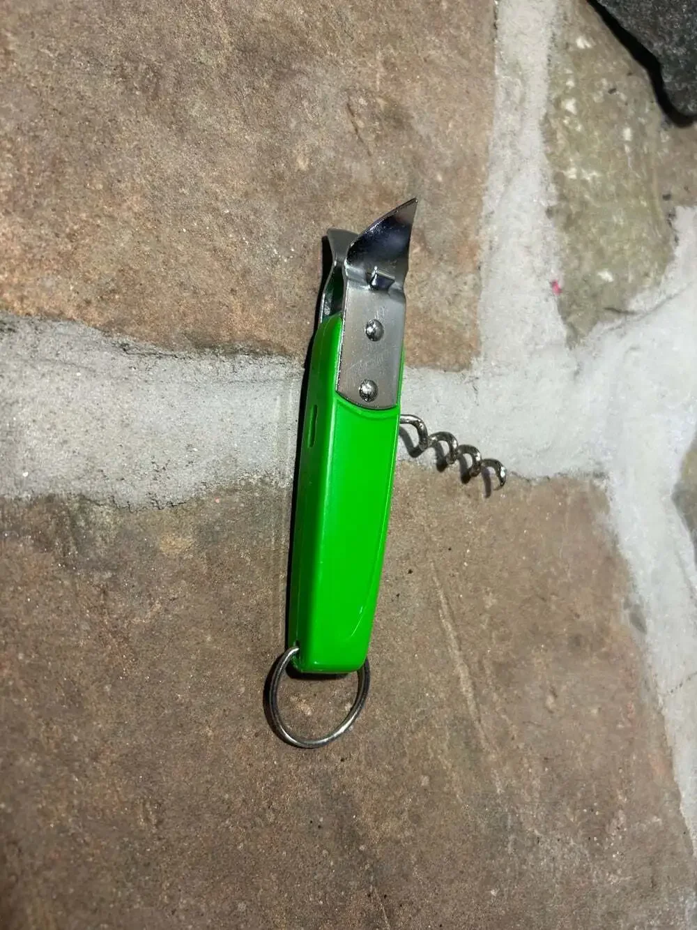 Vintage Green Ekco made in USA Bottle Opener with Cork Screw and ring